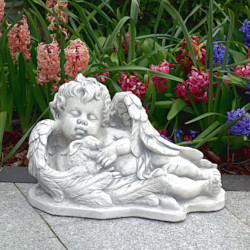 Скульптура Ангелочек с кроликом