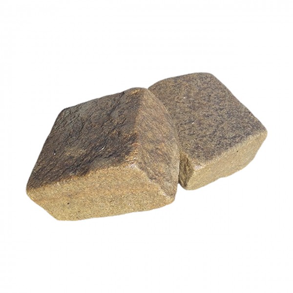 Галтованная брусчатка из Песчаника, серо-зеленая, размеры 100-100 мм, толщина 40-50 мм