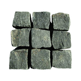 Колотая брусчатка из Песчаника, серо-зеленая, размеры 100-200 мм, толщина 50 мм