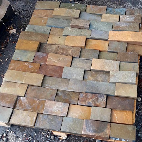 Плитка из Серицита, мультиколор, ширина 100 мм, толщина 10-20 мм