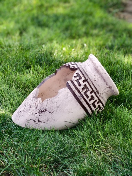 Амфора скошенная «Элис» с коричневым принтом