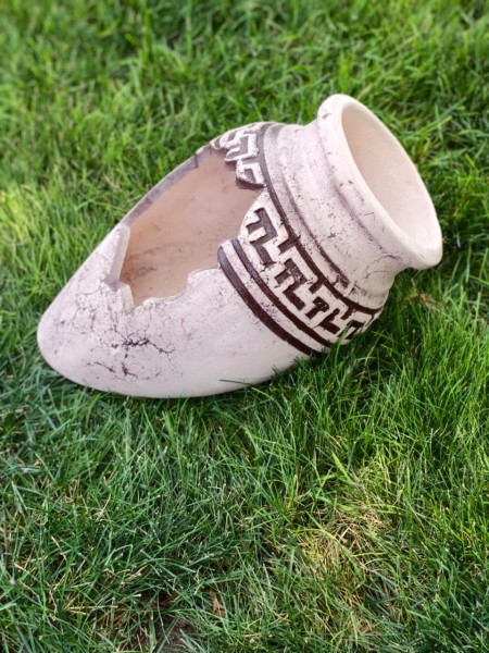 Амфора скошенная «Элис» с коричневым принтом