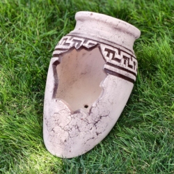 Амфора скошенная «Элис» с коричневым принтом