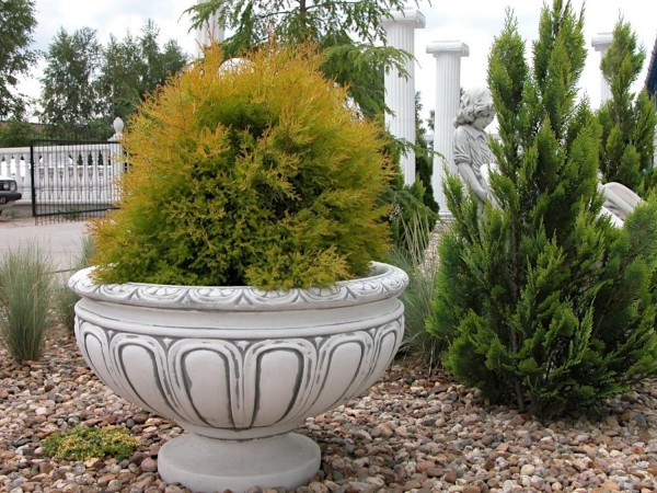 Вазон античный, круглый на ножке