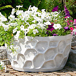 Вазон современный, круглый с сотами