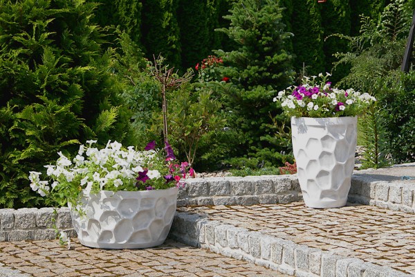 Вазон современный, круглый с сотами