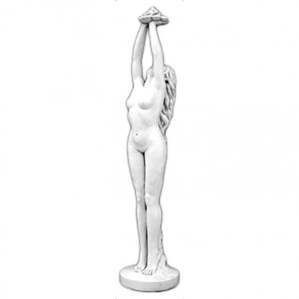 Скульптура  классическая Девушка держит лилию над головой