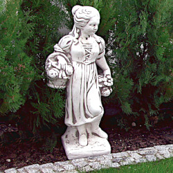 Скульптура Девушка с корзинкой и цветами