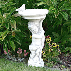 Скульптура Амур с поилкой для птиц