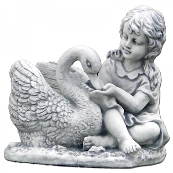 Скульптура современная Девочка с лебедем