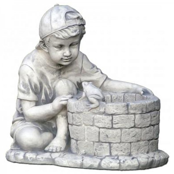 Скульптура современная Мальчик у родника с лягушкой