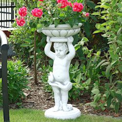 Скульптура Мальчик с цветочным горшком