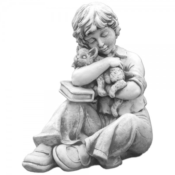 Скульптура Мальчик с котенком