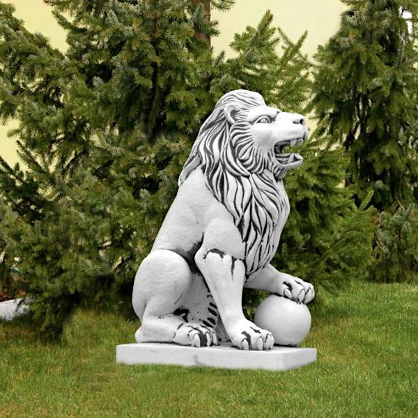 Скульптура Лев сидит с шаром, левый