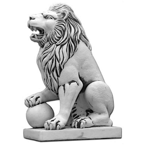 Скульптура Лев сидит с шаром, правый