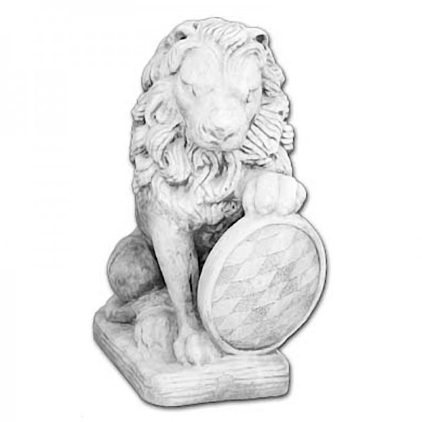Скульптура Лев сидит, со щитом, левый