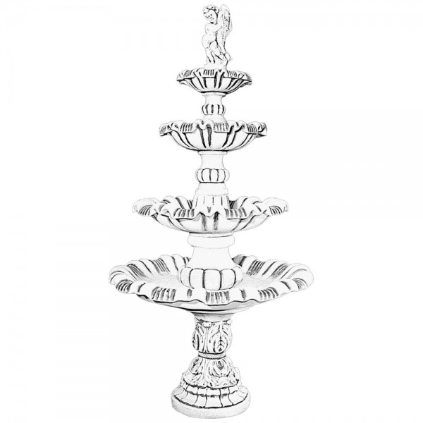 Фонтан скульптурный Мальчик с рыбкой, 4 чаши