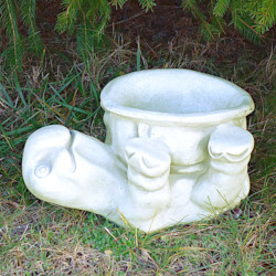 Скульптура  Черепашка с цветочным горшком