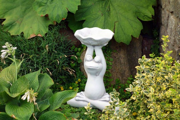 Скульптура Лягушка с чашей декоративная