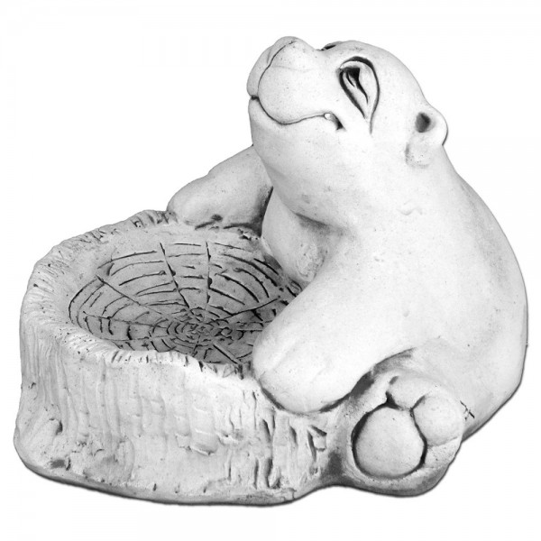 Скульптура декоративная Медведь сидит у пня